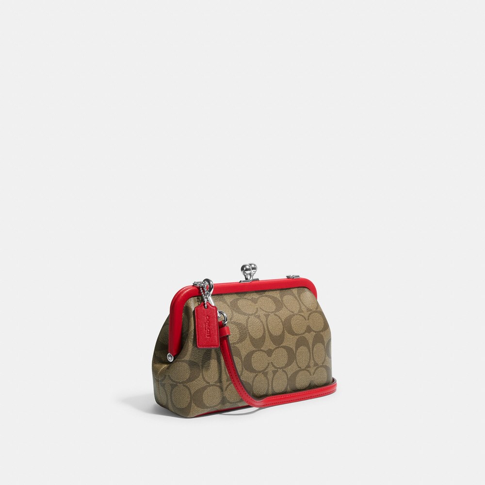 NWT Coach Outlet Nora Kisslock Crossbody In Signature Canvas - Picture 3 of 6